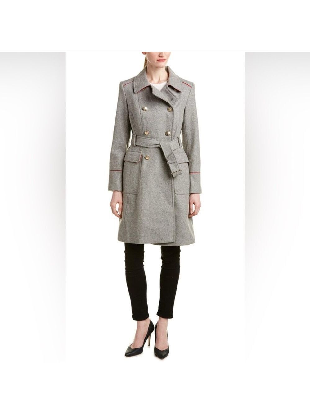 🥳HP🎉Authentic Vince Camuto Women's Double-Breasted Wool-Blend Trench Coat XL